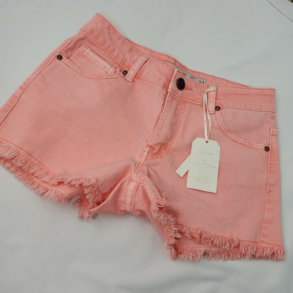 Iris Jeans Womens Peachy  Salmon Cut Off Shorts M